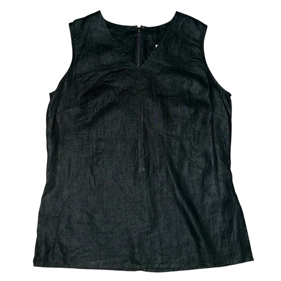 Tops - 100% linen sleeveless v neck top size 8